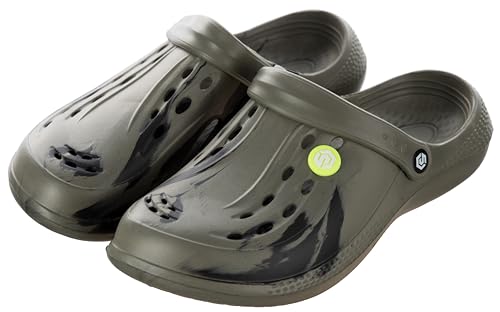 Brandsseller Herren Clogs Marmor Design 44/45 – Gemütliche Gartenclogs & Badeschuhe mit ergonomischem Fußbett, Belüftung & Fersenriemen – rutschfeste Freizeitschuhe Grün von Brandsseller