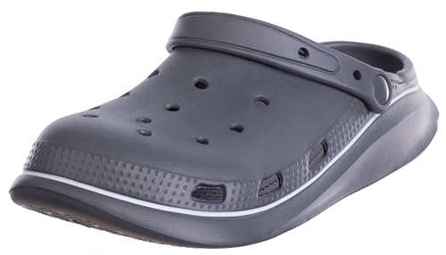 Brandsseller Herren Clog 42/43 Gartenclog Gartenschuh Hausschuh Pantolette mit variablem Riemen - Grau von Brandsseller