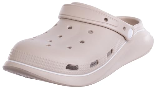 Brandsseller Herren Clog 44/45 Gartenclog Gartenschuh Hausschuh Pantolette mit variablem Riemen - Taupe von Brandsseller