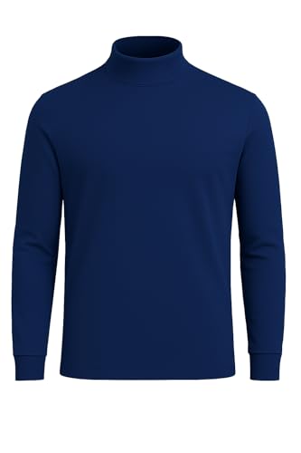 Brandsseller Herren Rollkragen Shirt – 100% Baumwolle Ski Rolli Langarm, Funktionsshirt für Sport & Freizeit 60 Navy von Brandsseller