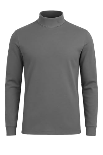 Brandsseller Herren Rollkragen Shirt – 100% Baumwolle Ski Rolli Langarm, Funktionsshirt für Sport & Freizeit 50 Grau von Brandsseller