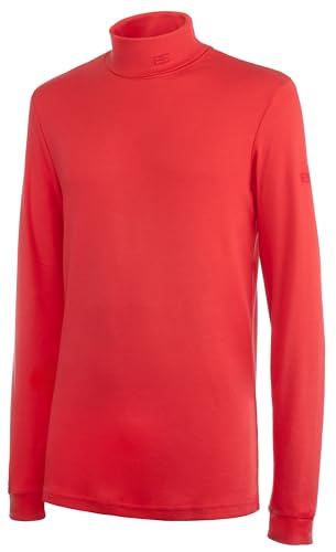 Brandsseller Herren Ski Shirt 50 rot 100% Baumwolle Langarm Rollkragen von Brandsseller