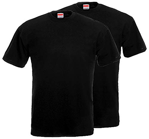 Brandsseller Herren T-Shirt Rundhals - 100% Baumwolle - Übergrößen - Schwarz, 5XL von Brandsseller