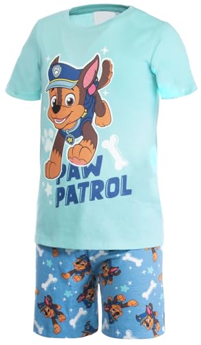 Brandsseller Jungen Schlafanzug Pyjama Freizeitanzug Set mit Motiven im Stil von Paw Patrol - Shirt und Short 122/128 von Brandsseller