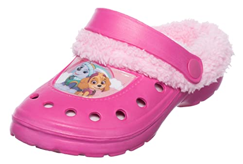 Brandsseller Kinder Clogs Winter Hauschuhe Gartenschuhe Leicht | Warm | Gefüttert | Clogs mit Motiven im Stil von Paw Patrol Pink/Rosa 29/30 von Brandsseller