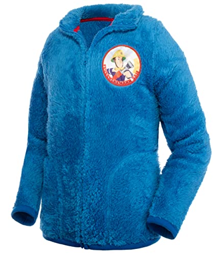 Brandsseller Kinder Fleece Jacke Kuscheljacke Stehkragen mit Motiven im Stil von Feuerwehrmann Sam 110/116 Blau von Brandsseller