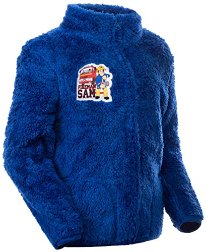 Brandsseller Kinder Fleece Jacke Kuscheljacke mit Stehkragen mit Motiven im Stil von Feuerwehrmann Sam (122/128, Blau/motiv4) von Brandsseller