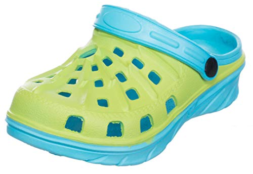 Brandsseller Kinder Hausschuh Clog Pantolette Badeschuh Gartenschuh - Grün/Türkis 29 von Brandsseller