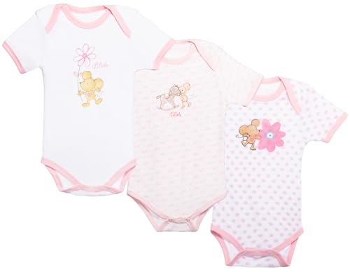 Brandsseller Mädchen Baby Body 6er Set 100% Baumwolle Rosa Kurzarm 62/68 von Brandsseller