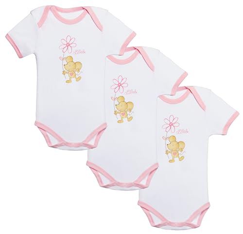 Brandsseller Mädchen Baby Body Set 100% Baumwolle Kurzarm (Motiv 2, 74/80 3er Set) von Brandsseller