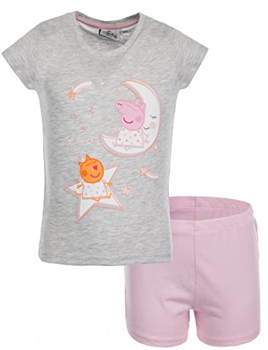 Brandsseller Mädchen Schlafanzug Pyjama Freizeitanzug Set mit Motiven im Stil von Schweinchen - Kurzarm Shirt und Shorty 98/104 von Brandsseller