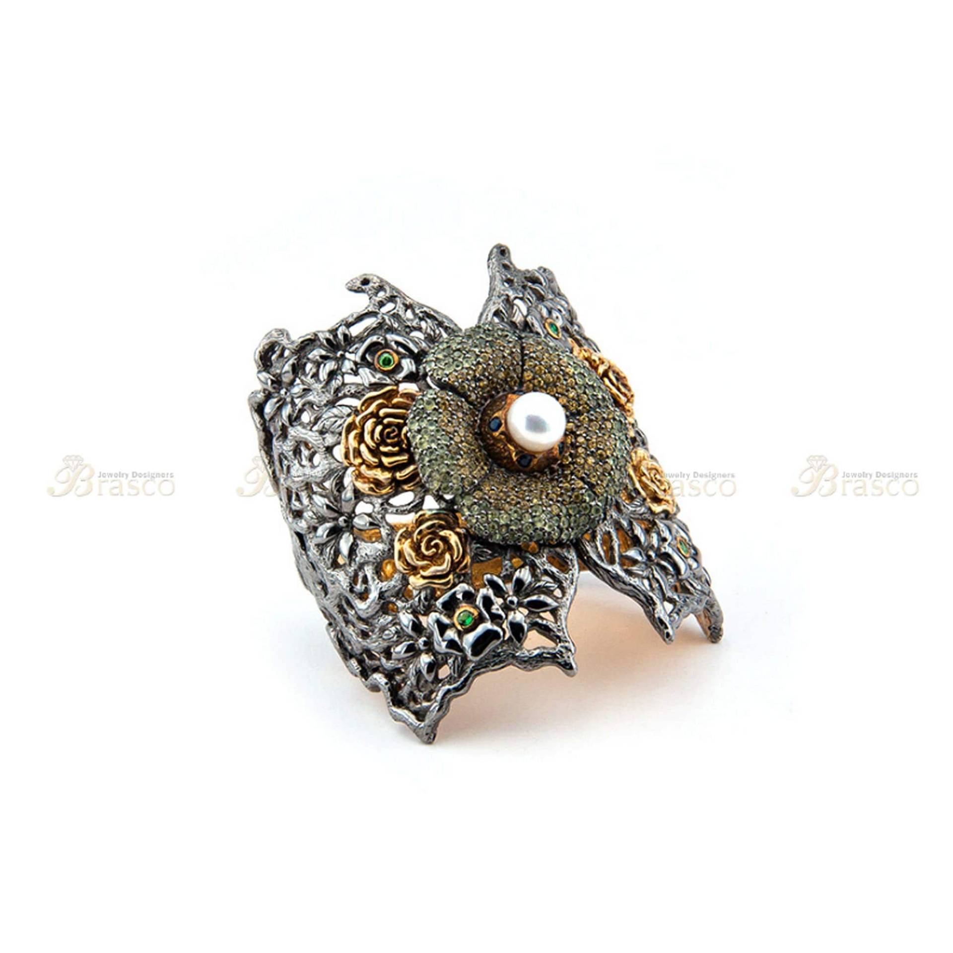 Saphir, Aquamarin, Granat Und Perle Edelstein Armband in Sterling Silber, Zarte Armband, Frauen Silber Vergoldet Schmuck von BrascoJewelry