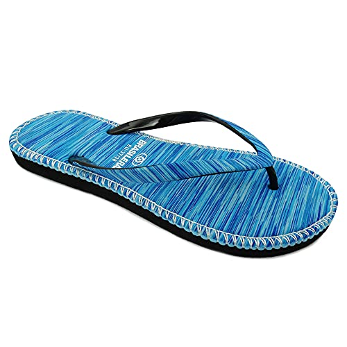 Brasileras Damen Sandalen mit rutschfester Sohle bequem schuhe für strand/schwimmbad/stadt blau 39/40 EU von Brasileras