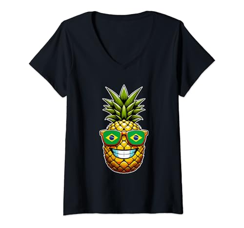 Damen Reise Must Have Brasilien Gadget Urlaub Party Lustige Ananas T-Shirt mit V-Ausschnitt Damen Reise Must Have Brasilien Gadget Urlaub Party Lustige Ananas T-Shirt mit V-Ausschnitt von Brasilien Gadget und Reise Must Have