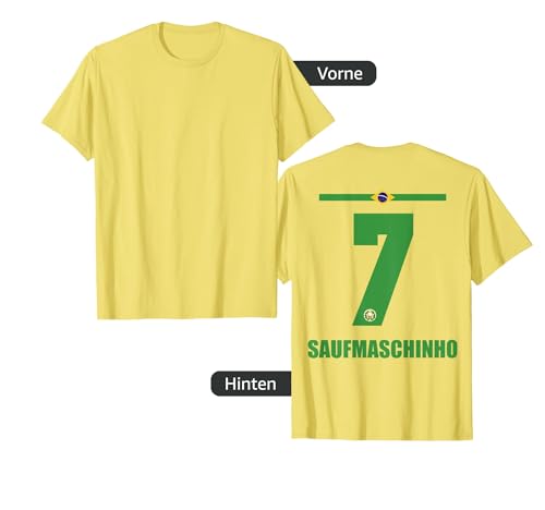 Brasilien Sauf Trikot Herren Saufmaschine Saufnamen T-Shirt von Brasilien Sauf Trikot - Brasil Trikot Merch