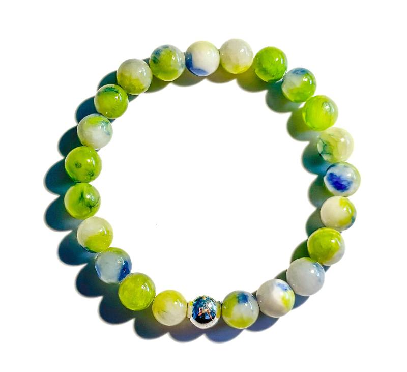 Armband Aus Blauen Natursteinperlen Mit Hämatitkugel | Als Geschenk Für Frau Oder Freundin Armband Aus Blauen Natursteinperlen Mit Hämatitkugel | Als Geschenk Für Frau Oder Freundin von BraslePel