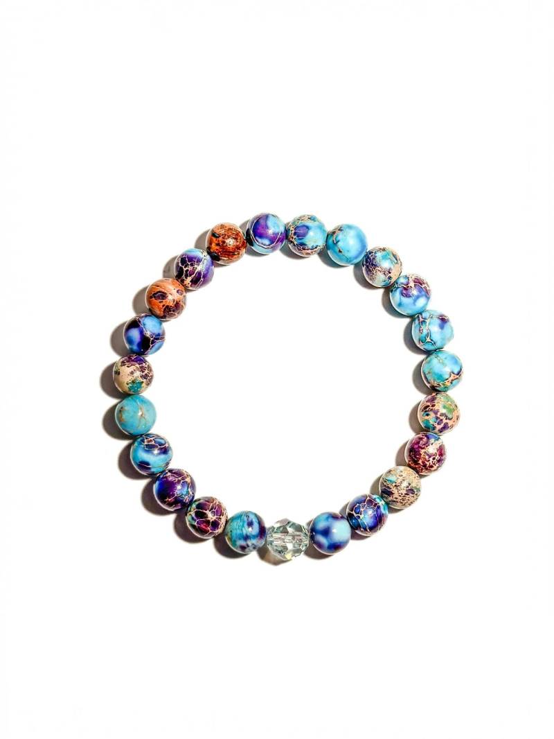 Armband Aus Blauen Natursteinperlen Mit Swarovski-Kristall | Als Geschenk Für Frau Oder Freundin von BraslePel
