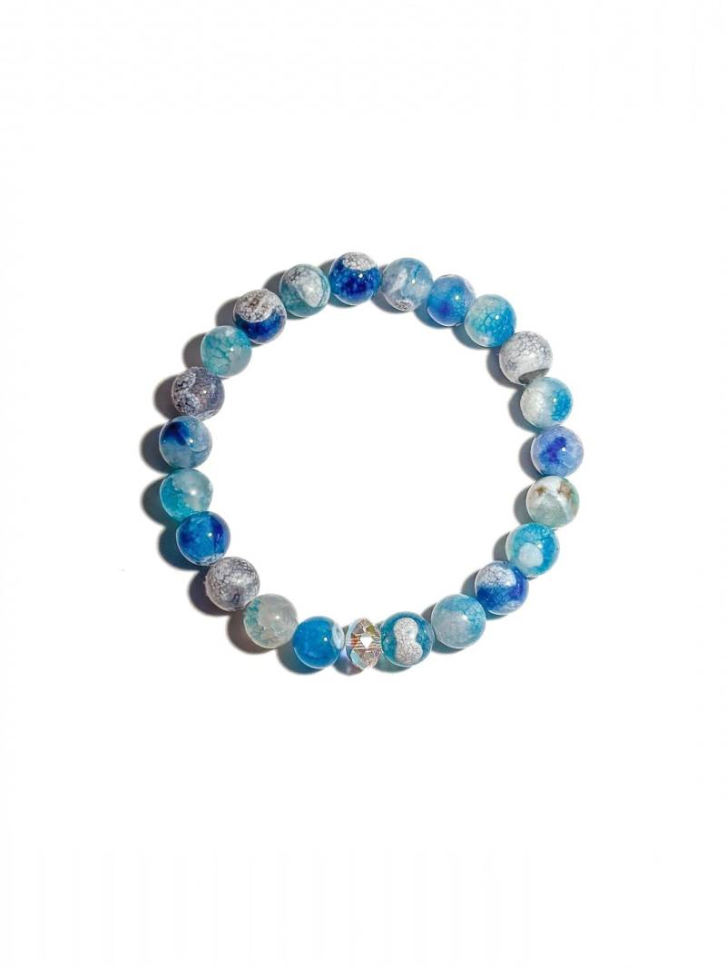 Armband Aus Blauen Natursteinperlen Mit Swarovski-Kristall | Als Geschenk Für Frau Oder Freundin Armband Aus Blauen Natursteinperlen Mit Swarovski-Kristall | Als Geschenk Für Frau Oder Freundin von BraslePel