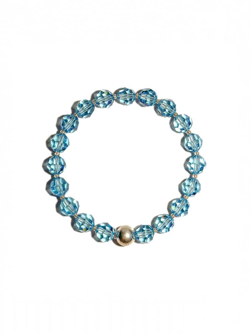 Armband Aus Blauen Swarovski-Kristallen Und Sterling-Silberperle | Geschenk Freundin von BraslePel