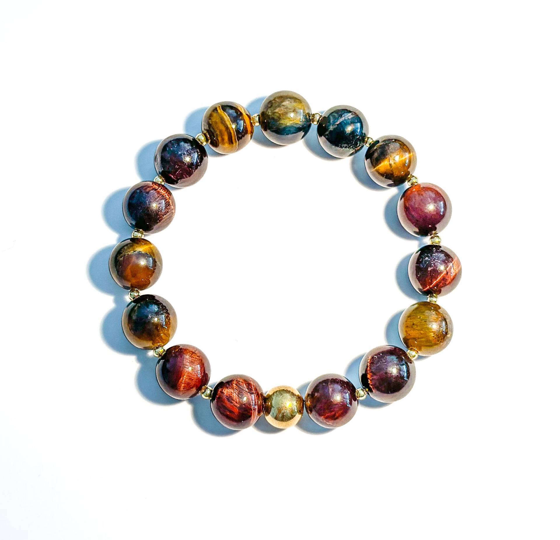 Armband Aus Braunen Tigeraugenperlen Mit Vergoldeten 925-Er Sterlingsilberkugeln Armband Aus Braunen Tigeraugenperlen Mit Vergoldeten 925-Er Sterlingsilberkugeln von BraslePel