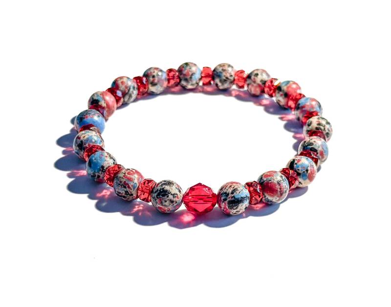 Armband Aus Bunten Natursteinperlen Mit Swarovski-Kristall | Als Geschenk Für Frau Oder Freundin Armband Aus Bunten Natursteinperlen Mit Swarovski-Kristall | Als Geschenk Für Frau Oder Freundin von BraslePel