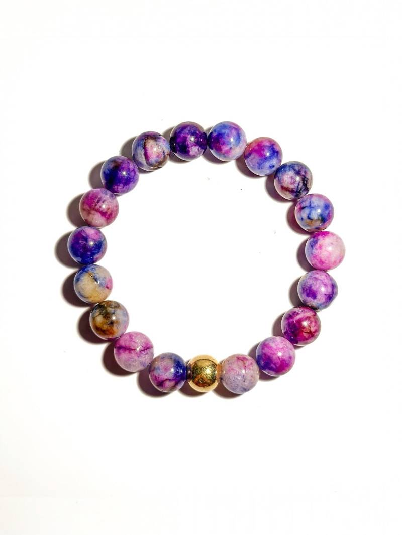 Armband Aus Bunten Natursteinperlen Mit Vergoldeter Sterlingsilberkugel| Als Geschenk Für Frau Oder Freundin Armband Aus Bunten Natursteinperlen Mit Vergoldeter Sterlingsilberkugel| Als Geschenk Für Frau Oder Freundin von BraslePel