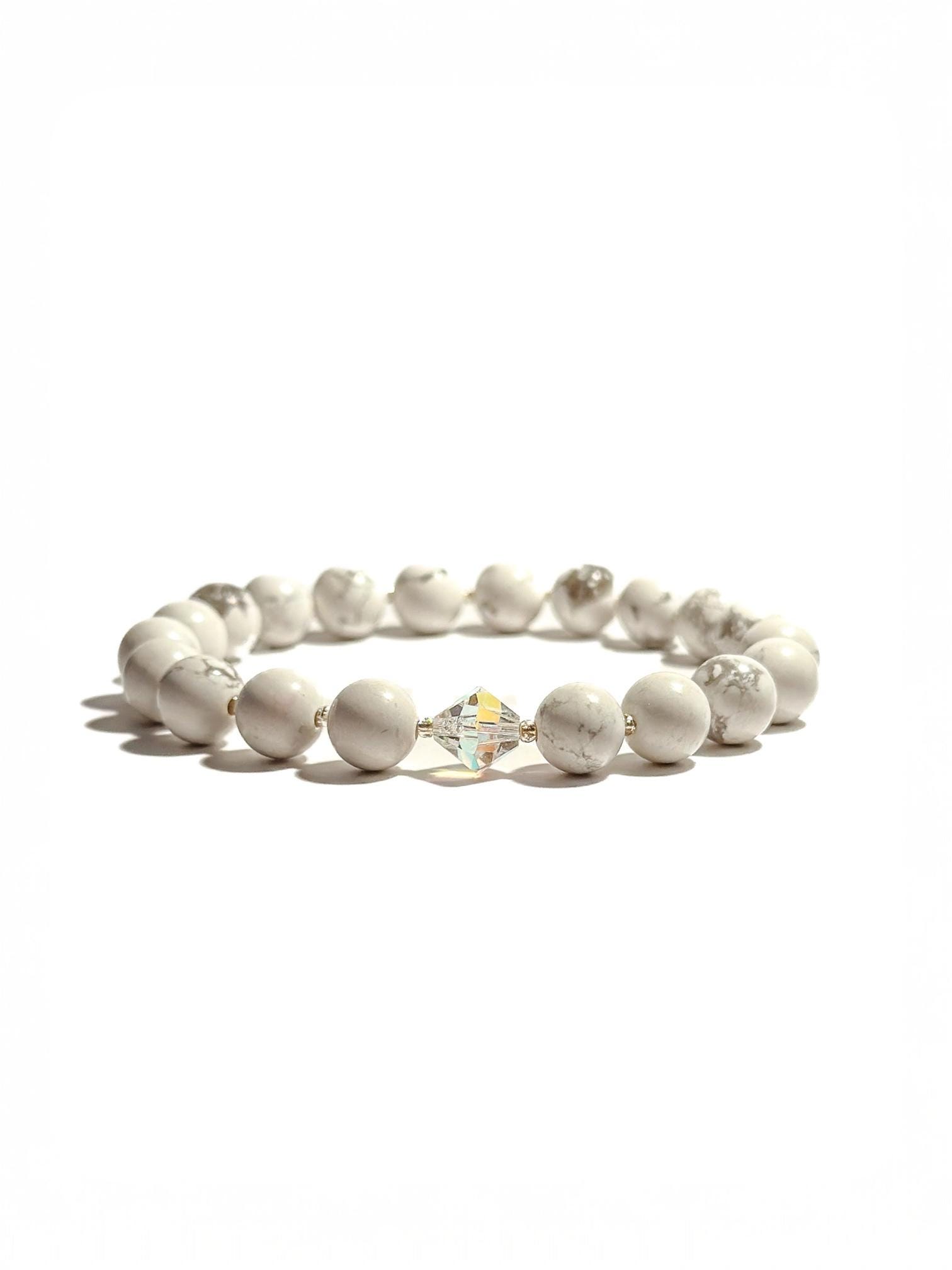 Armband Aus Calcit-Perlen Mit Swarovski-Kristall | Als Geschenk Für Frau Oder Freundin Armband Aus Calcit-Perlen Mit Swarovski-Kristall | Als Geschenk Für Frau Oder Freundin von BraslePel