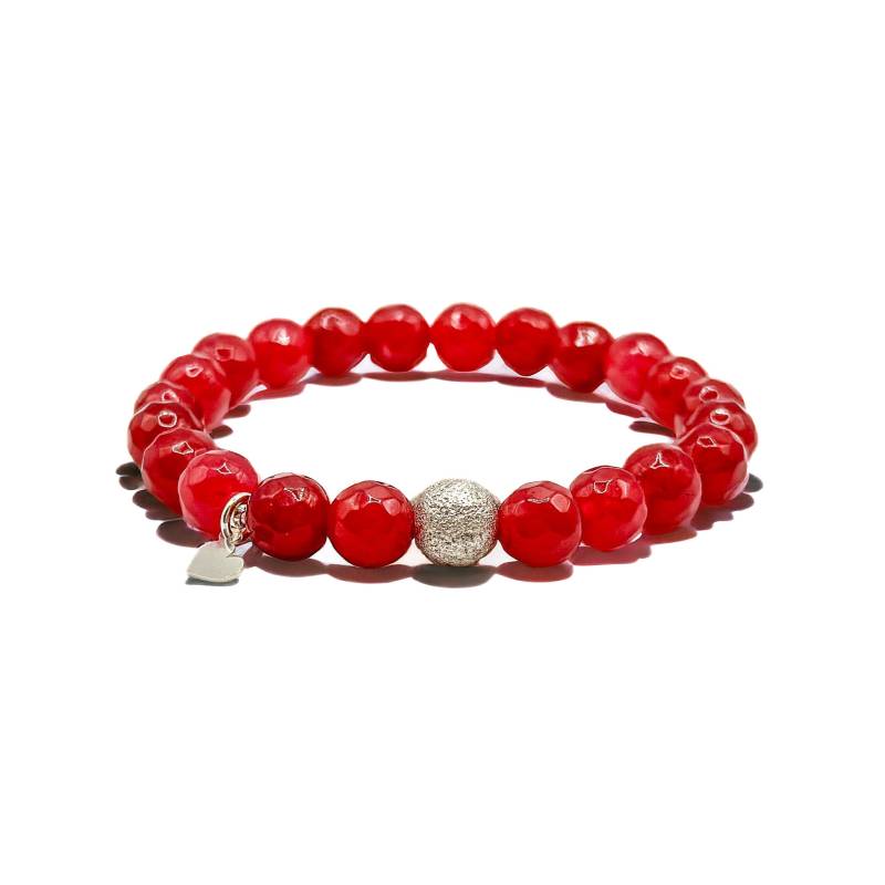 Armband Aus Facettierten Jadeperlen Mit 925-Er Sterlingsilber Anhänger Und Kugel | Als Geschenk Für Frau Oder Freundin von BraslePel