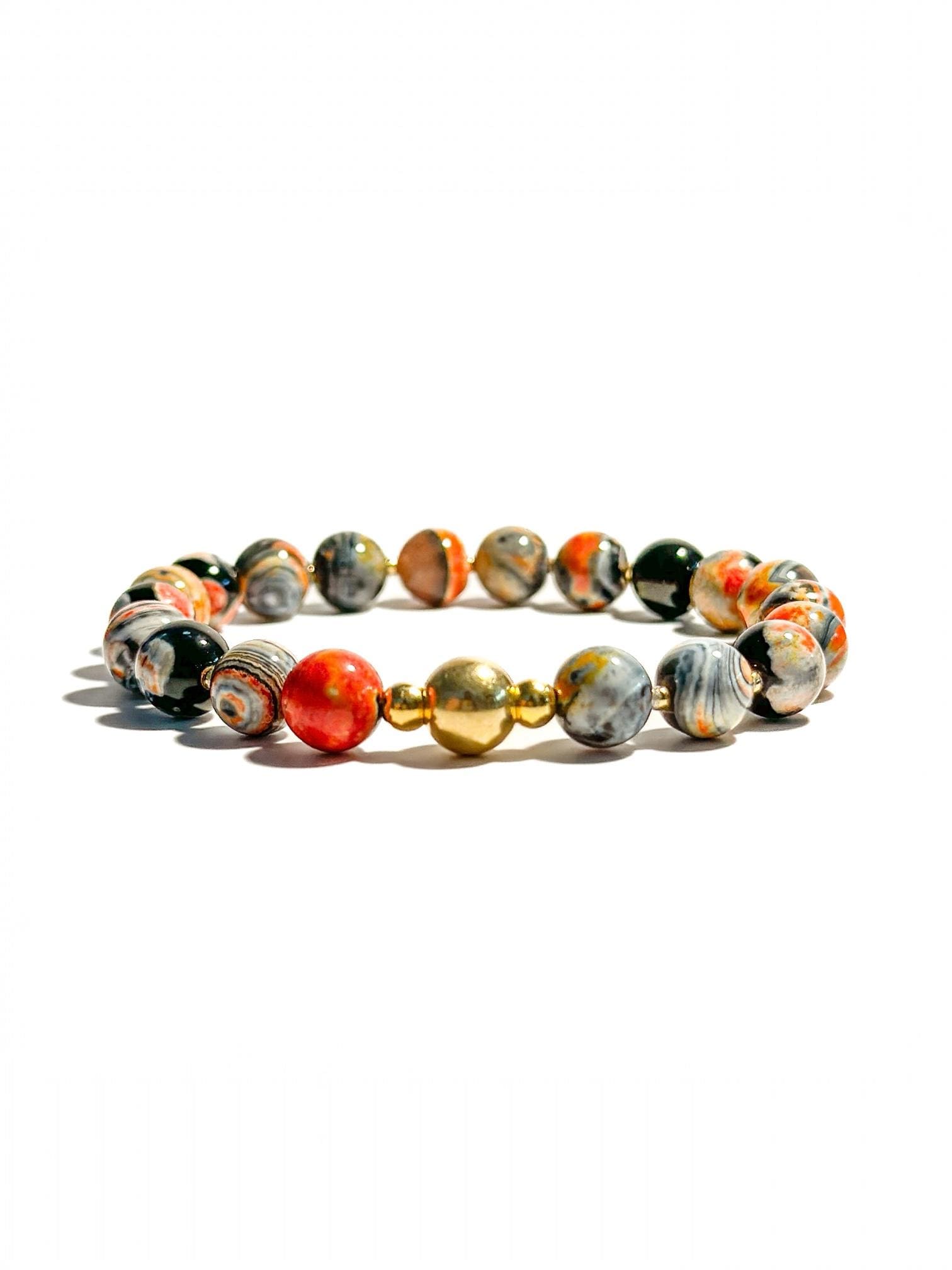 Armband Aus Flammenachat-Perlen Und Vergoldeten Sterlingsilberkugeln| Als Geschenk Für Frau Oder Freundin Armband Aus Flammenachat-Perlen Und Vergoldeten Sterlingsilberkugeln| Als Geschenk Für Frau Oder Freundin von BraslePel