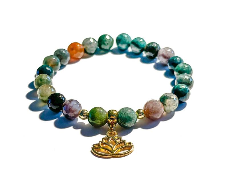 Armband Aus Jaspis Mit Lotusblumen-Anhänger | Geschenk Freundin von BraslePel