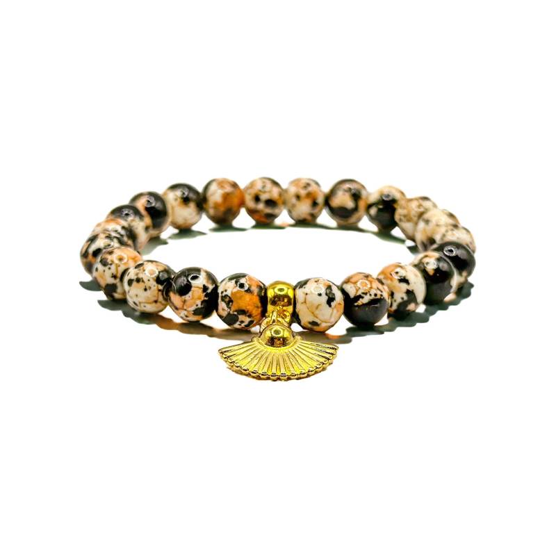Armband Aus Keramikperlen Mit Fächer-Anhänger | Handgemachter Schmuck Geschenk Freundin von BraslePel