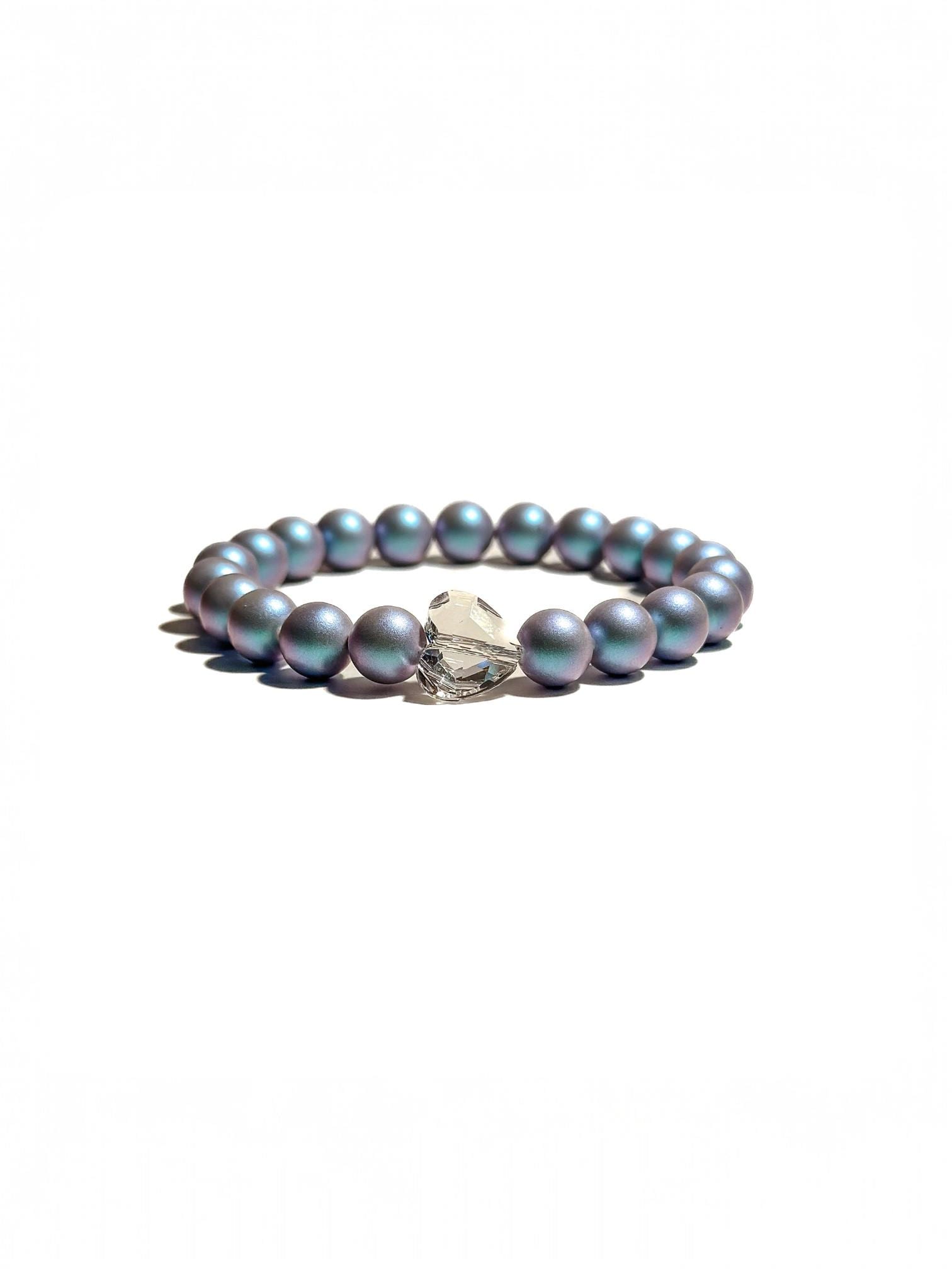Armband Aus Schimmernd Blauen Swarovski-Perlen Und Swarovski-Kristall-Herz | Geschenk Freundin Armband Aus Schimmernd Blauen Swarovski-Perlen Und Swarovski-Kristall-Herz | Geschenk Freundin von BraslePel