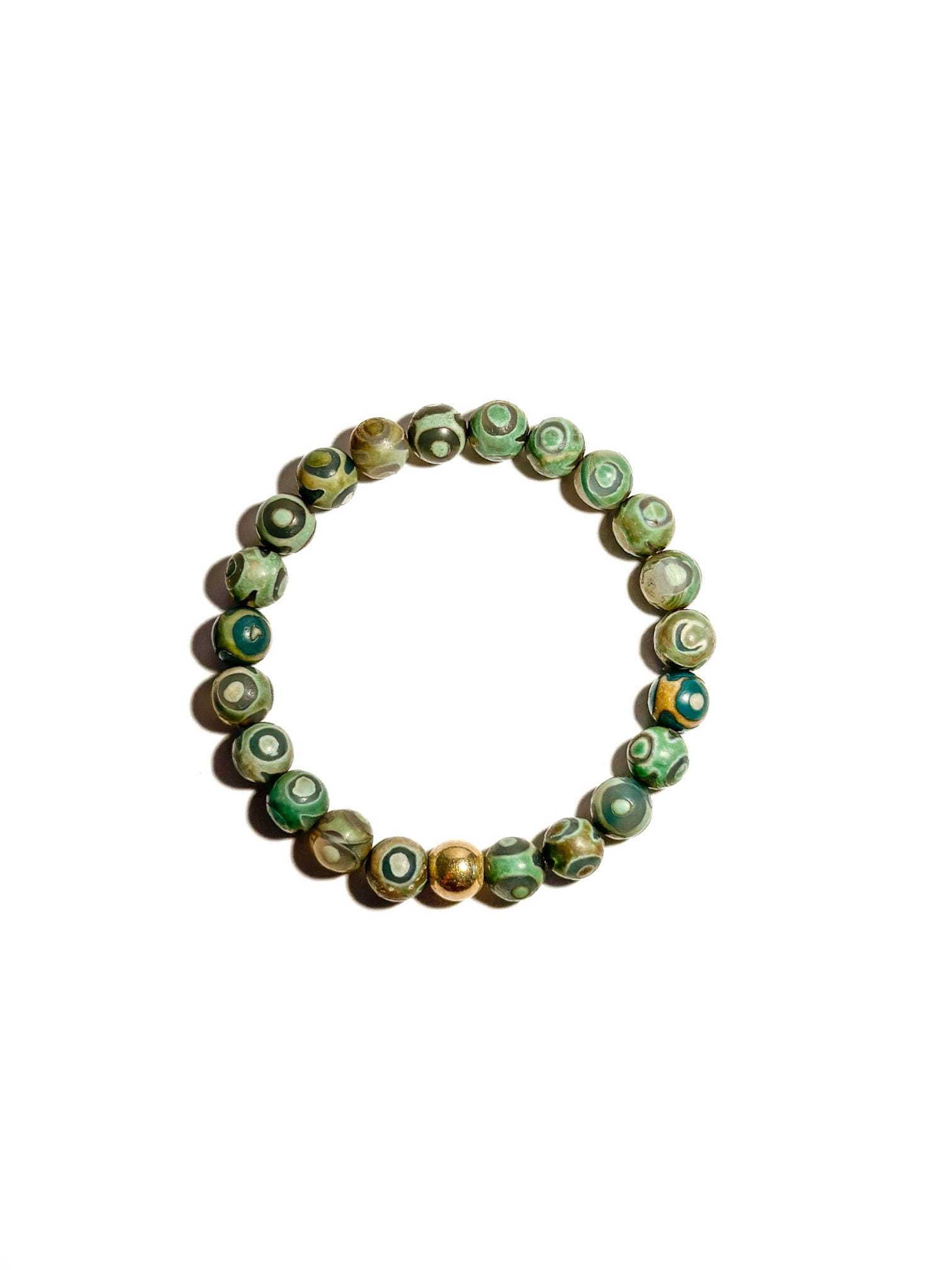 Armband Aus Tibet-Achat Perlen Und 925-Er Sterlingsilber-Kugel | Als Geschenk Für Frau Oder Freundin Armband Aus Tibet-Achat Perlen Und 925-Er Sterlingsilber-Kugel | Als Geschenk Für Frau Oder Freundin von BraslePel