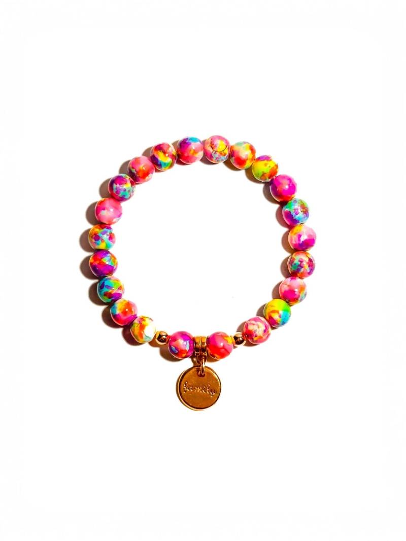 Buntes Armband Aus Keramikperlen Mit Anhänger „Family" in Gold, Silber Oder Roségold Buntes Armband Aus Keramikperlen Mit Anhänger „Family" in Gold, Silber Oder Roségold von BraslePel