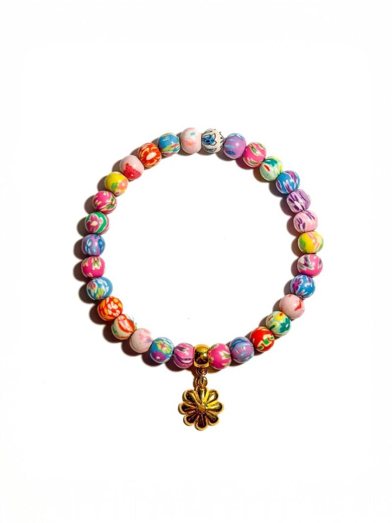 Buntes Armband Aus Perlen Mit Goldenem Blüten-Anhänger | Handgemachter Schmuck Für Frauen Geschenk Freundin Buntes Armband Aus Perlen Mit Goldenem Blüten-Anhänger | Handgemachter Schmuck Für Frauen Geschenk Freundin von BraslePel