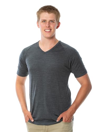 Brass Monkeys - 100% reine Merinowolle - Shirt mit V-Ausschnitt - Made in New Zealand - Warm & Soft Thermo-Unterhemd, Storm Grey, XXL von Brass Monkeys