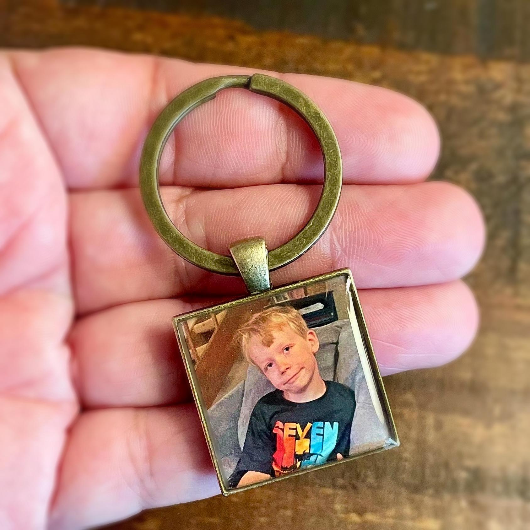 Personalisierter Doppelseitiger Foto-Schlüsselbund Benutzerdefinierter Bildschlüsselring von BrassAndChain