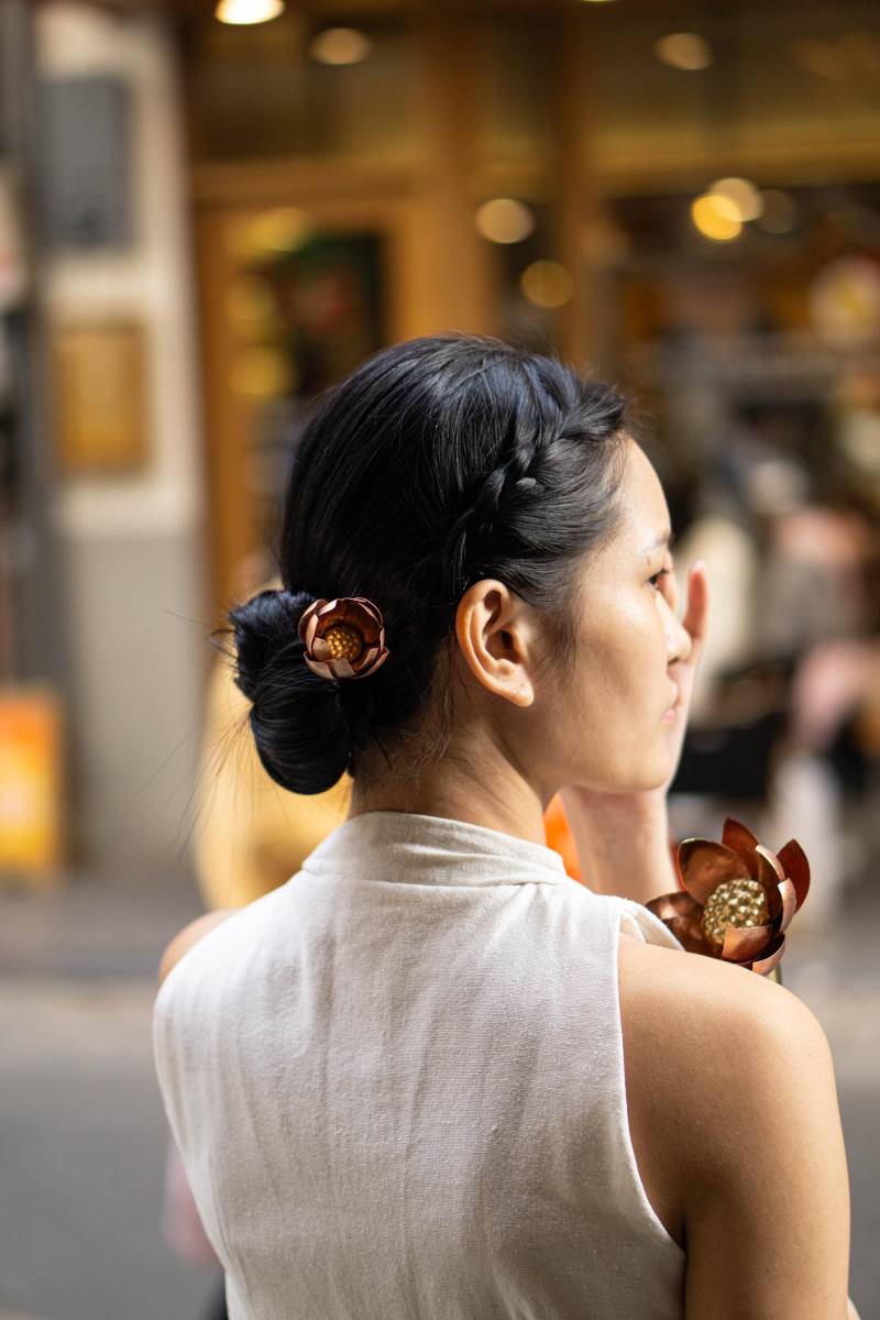 Handgemacht Messing Lotus Haarstab | Kupfer Blume Haarnadel von BrassTonkinCraft