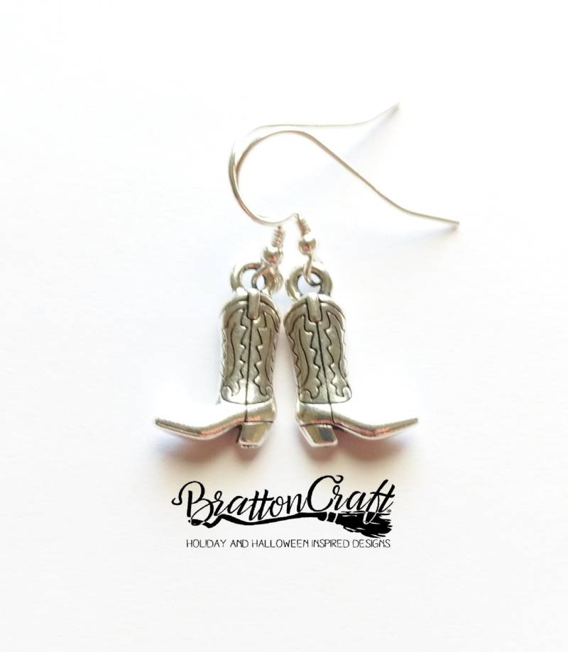 Silber Cowboy Boot Ohrringe Pewter Western Schmuck von BrattonCraft