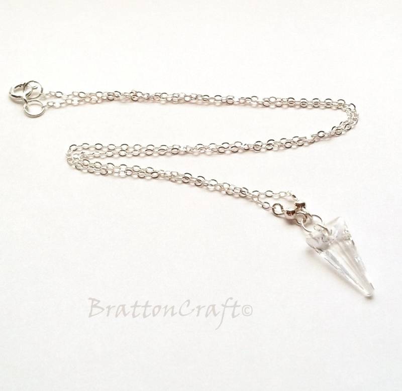 Swarovski Crystal Spike Halskette Sterling Silber Braut Anhänger von BrattonCraft