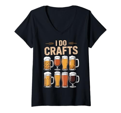 Damen I Do Crafts Bier T-Shirt mit V-Ausschnitt Damen I Do Crafts Bier T-Shirt mit V-Ausschnitt von Brauerei Craft Beer Trinken Heimbrauer