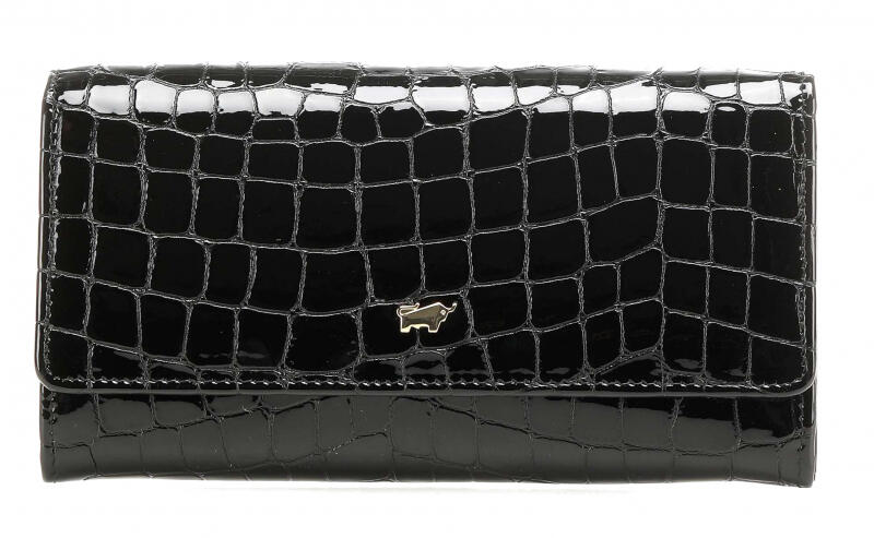 Braun Büffel - Braun Büffel Verona Geldbörse L 14CS Glanzkroko echt Kalbleder schwarz Schwarz von Braun Büffel