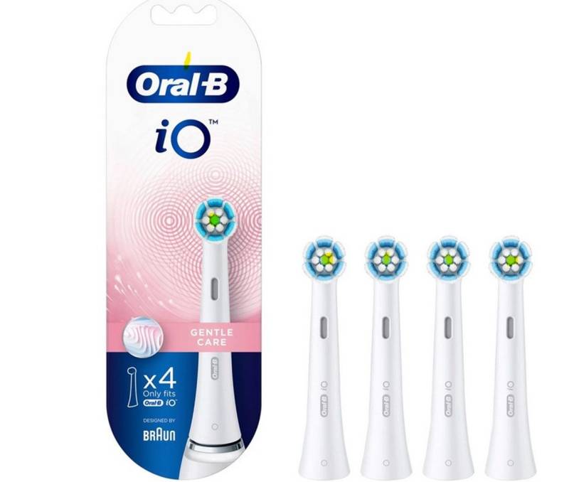 Braun Aufsteckbürsten Oral-B iO Gentle Care Elektrischer Zahnbürstenkopf 4er Weiß von Braun