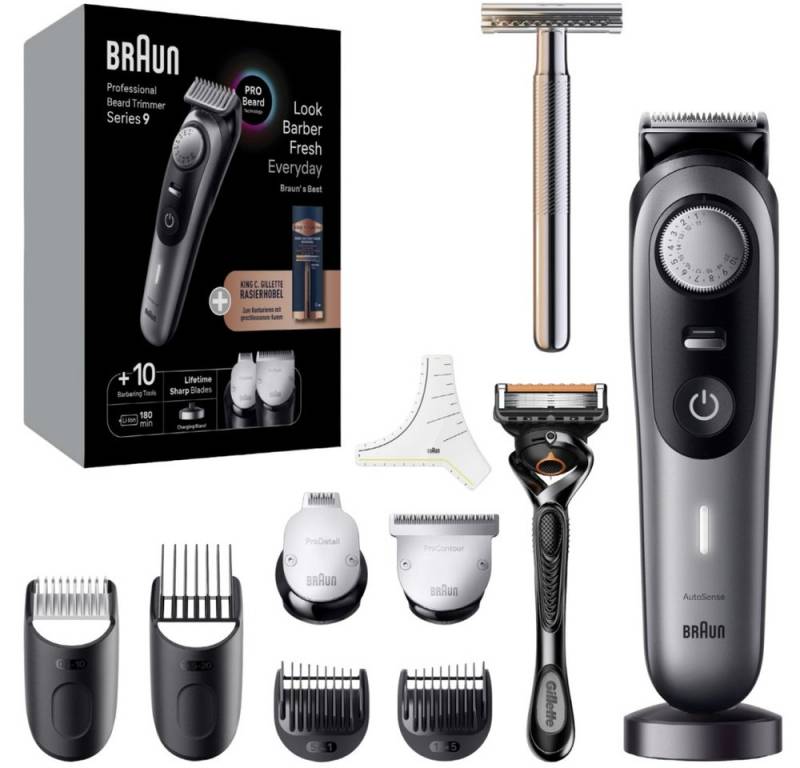 Braun Bartschneider BT9420 BeardTrimmer Kit & KCG Safety Razor Bartschneider schwarz/grau von Braun