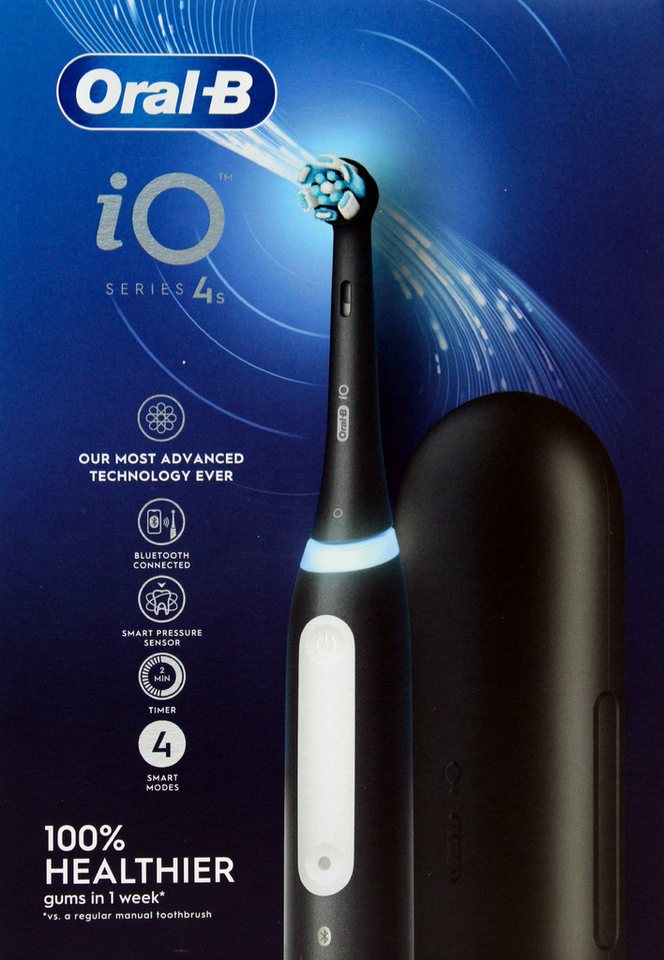 Braun Elektrische Zahnbürste Braun Oral-B iO 4S (IOG4.1B6.2CK) Elektr. Zahnbürste matt black + Etui von Braun