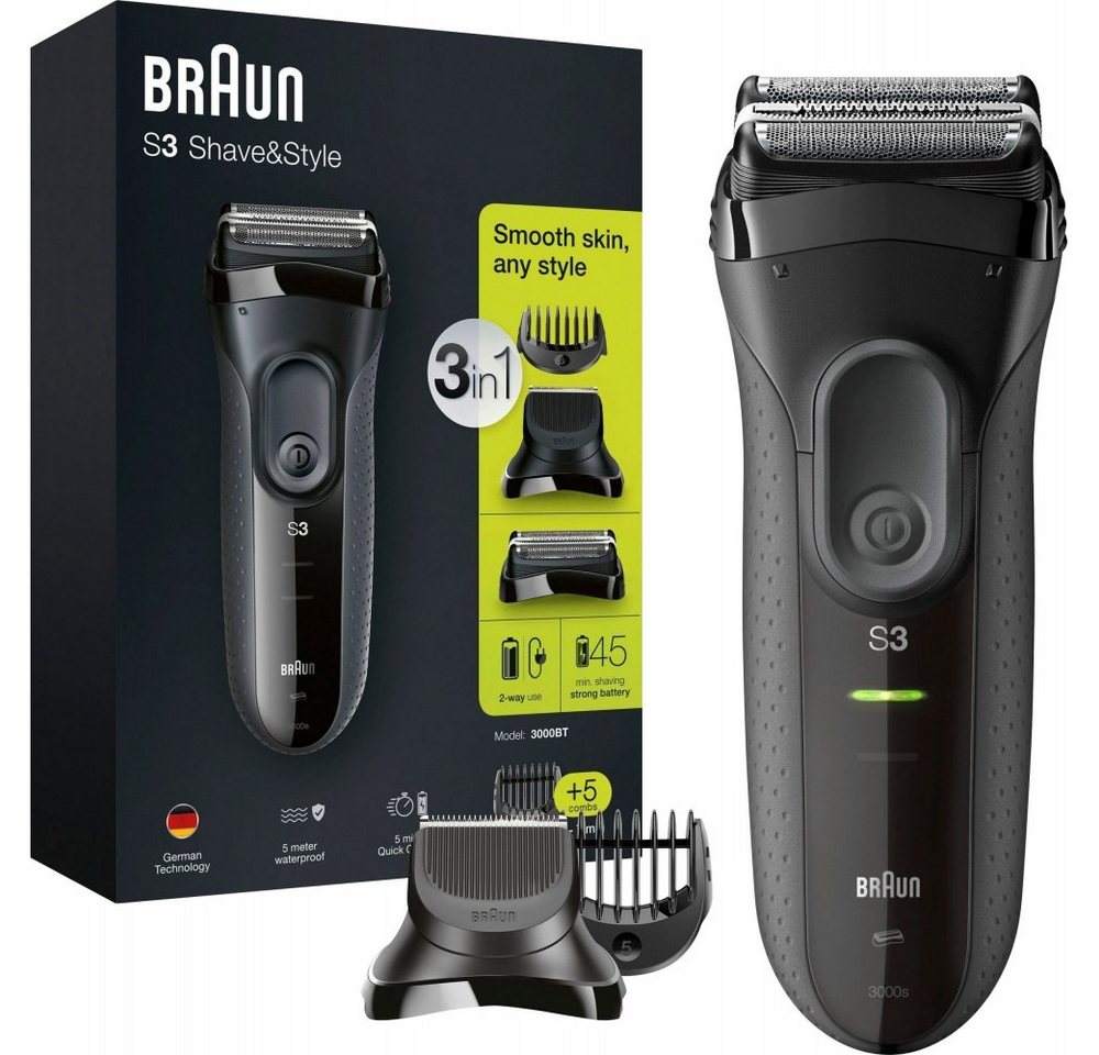 Braun Elektrorasierer 3000BT Shave&Style Series 3 - Elektrorasierer - schwarz/grau Braun Elektrorasierer 3000BT Shave&Style Series 3 - Elektrorasierer - schwarz/grau von Braun