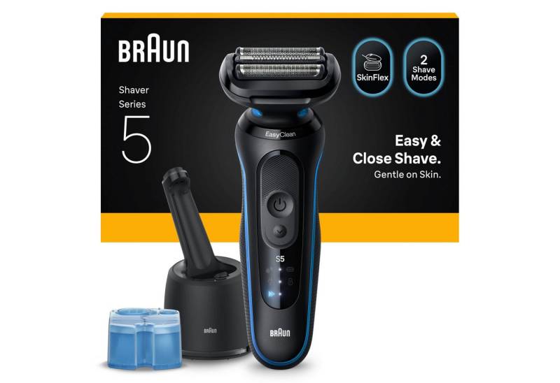 Braun Elektrorasierer 52-B7000cc, Wasserdichter Akku-Rasierer mit 3 Klingen und SmartCare Center von Braun