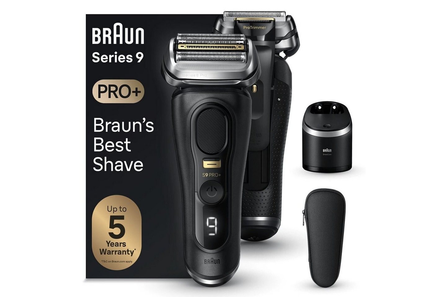 Braun Elektrorasierer Braun Series 9 Pro+ 9560cc Herrenrasierer schwarz Rasur Männer Bart von Braun