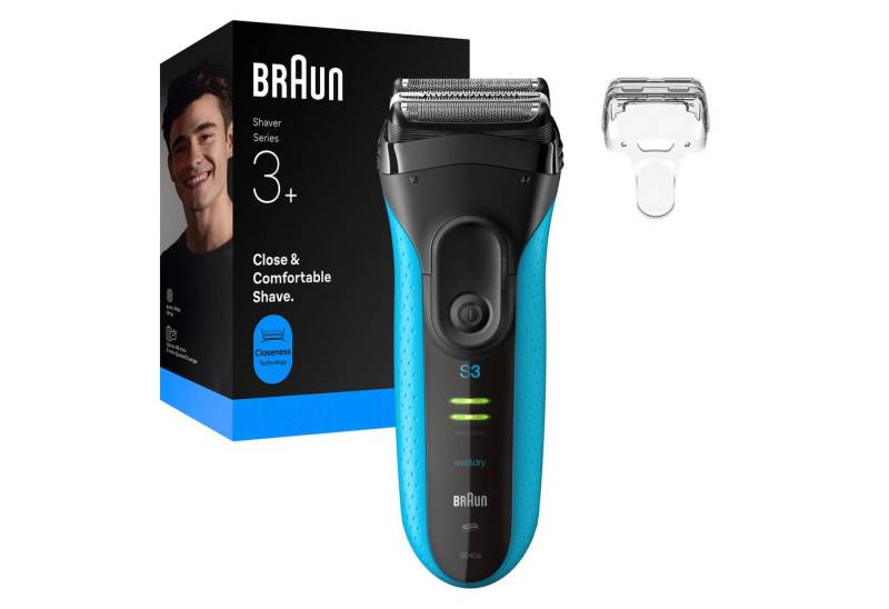Braun Elektrorasierer Series 3+ 3040s, 3 flexible Klingen, effizienter MicroComb Mitteltrimmer von Braun
