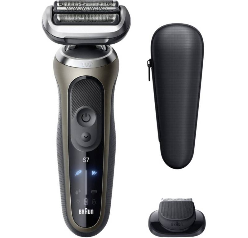 Braun Elektrorasierer Series 7 72-C1200S Wet & Dry - Rasierer - gold/schwarz von Braun